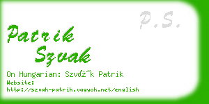 patrik szvak business card